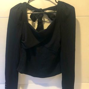 NWT Free People Wanna be Loved Black Top